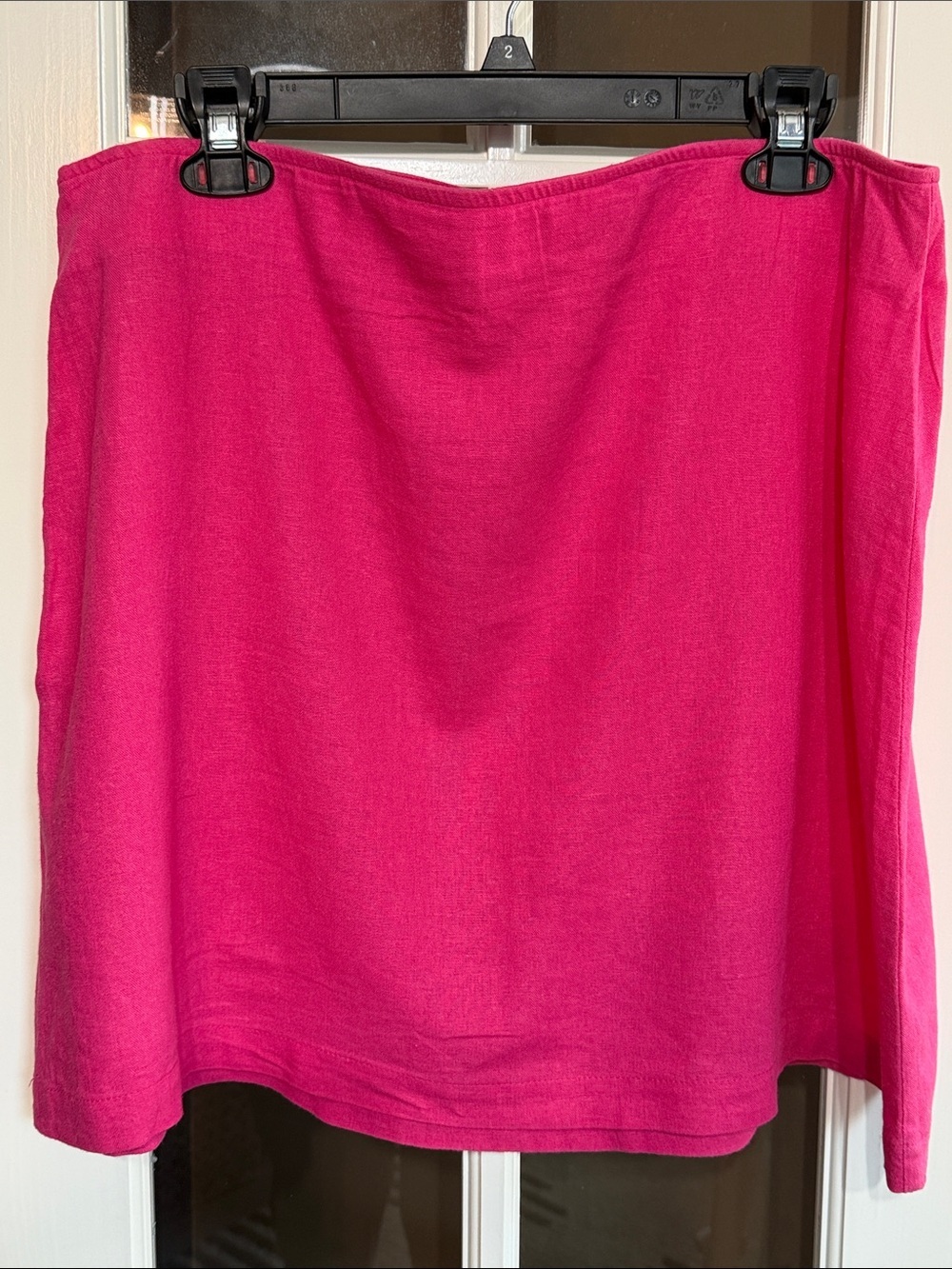 OLD NAVY Hot Pink Linen-Blend Stretch-Waist Mini Skirt Size XL EURO SUMMER